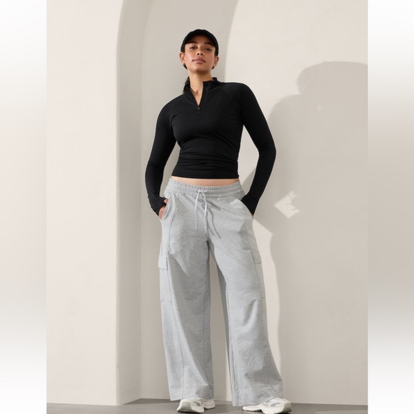 Retroterry Gray High Rise Wide Leg Cargo Pant. Petite Medium - Picture 5 of 9